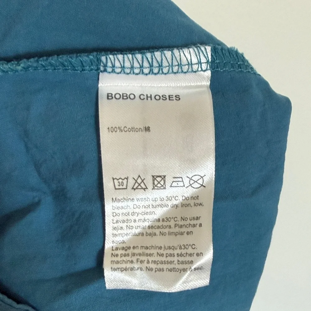 Bobo Choses Kids - Teal Button-Front Sundress with Multicolor Shapes - Picture 4 of 6